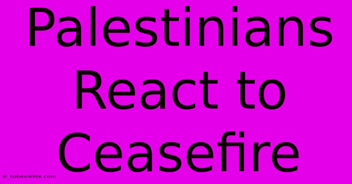 Palestinians React To Ceasefire