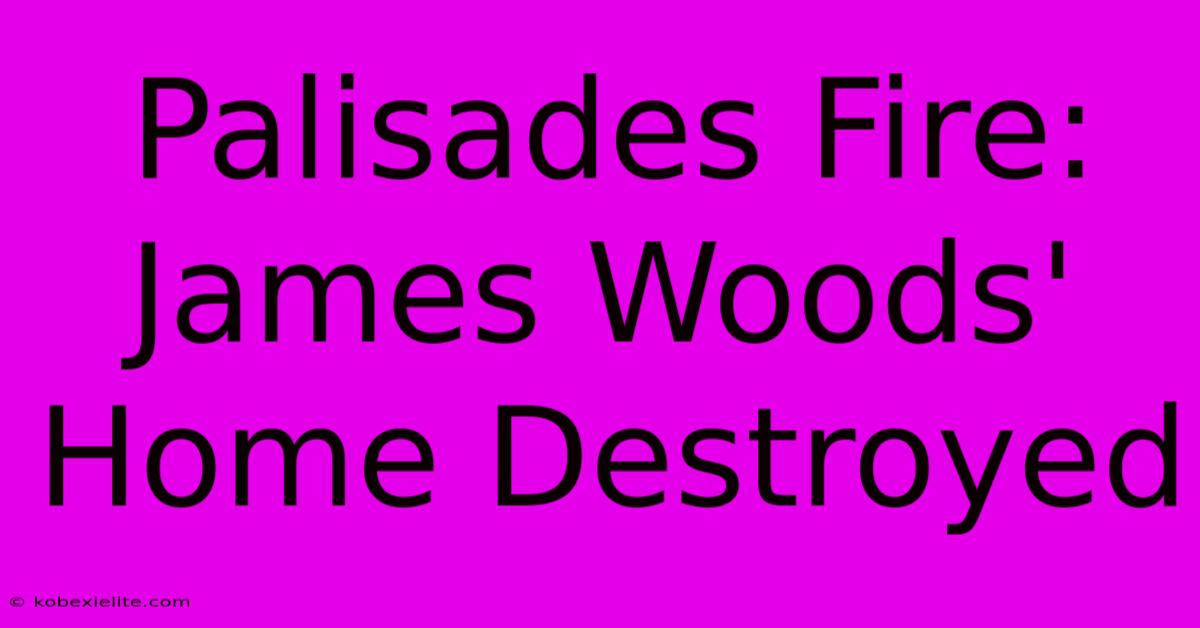 Palisades Fire: James Woods' Home Destroyed