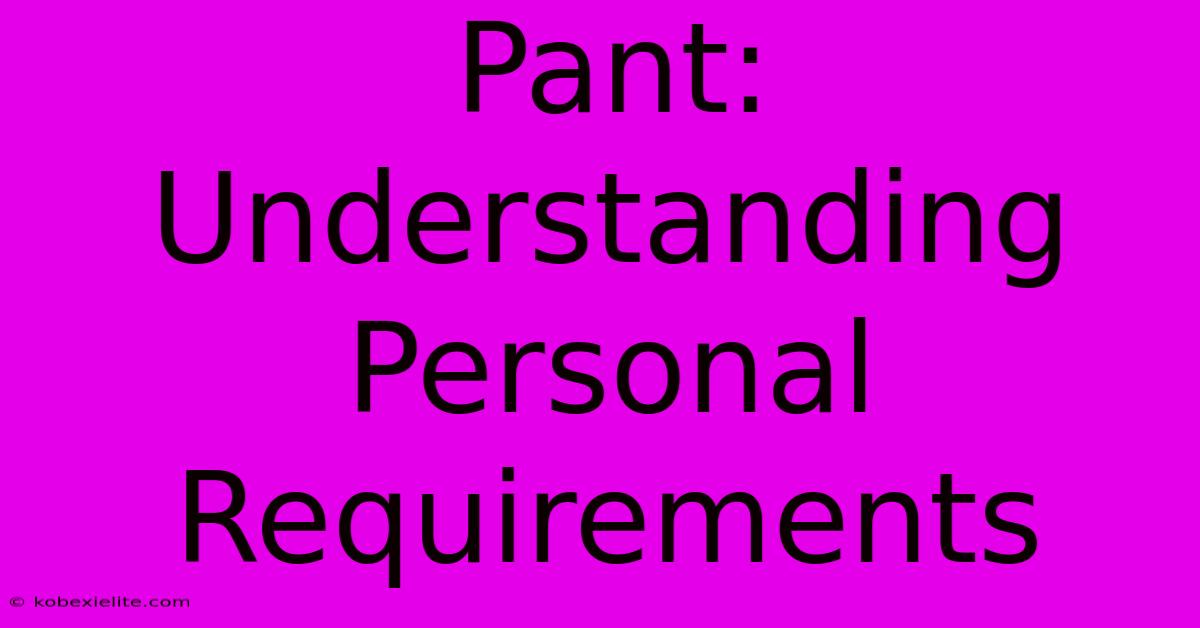 Pant: Understanding Personal Requirements