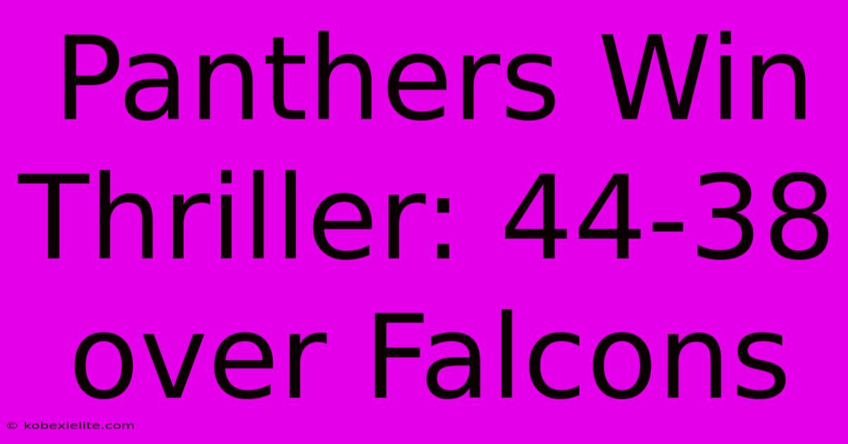 Panthers Win Thriller: 44-38 Over Falcons