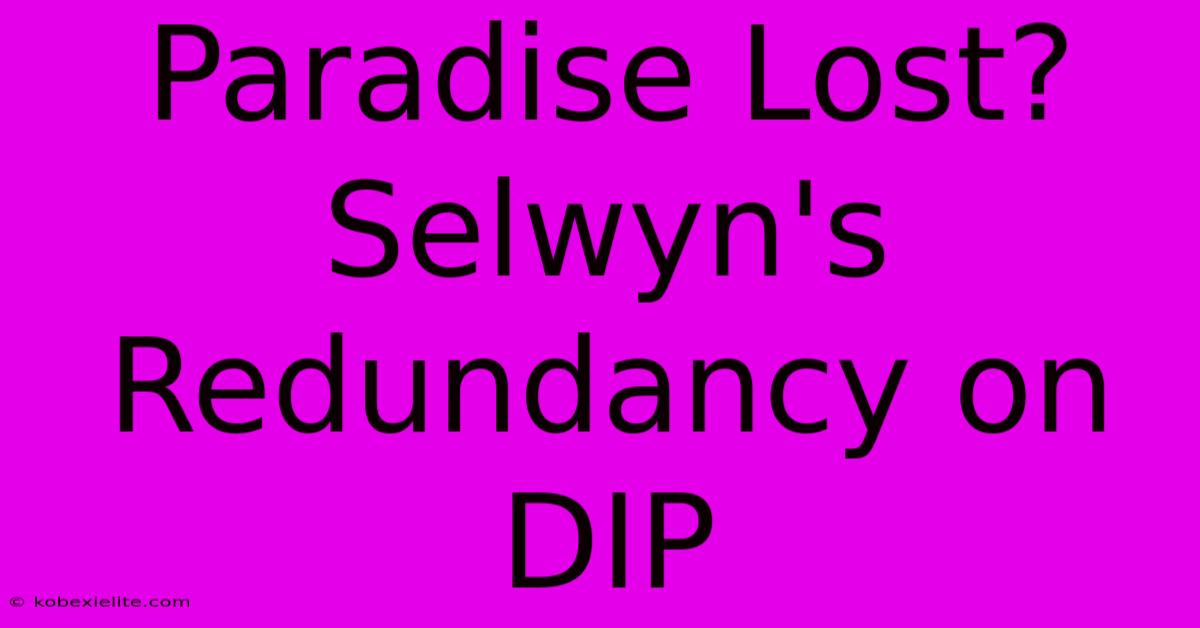 Paradise Lost? Selwyn's Redundancy On DIP