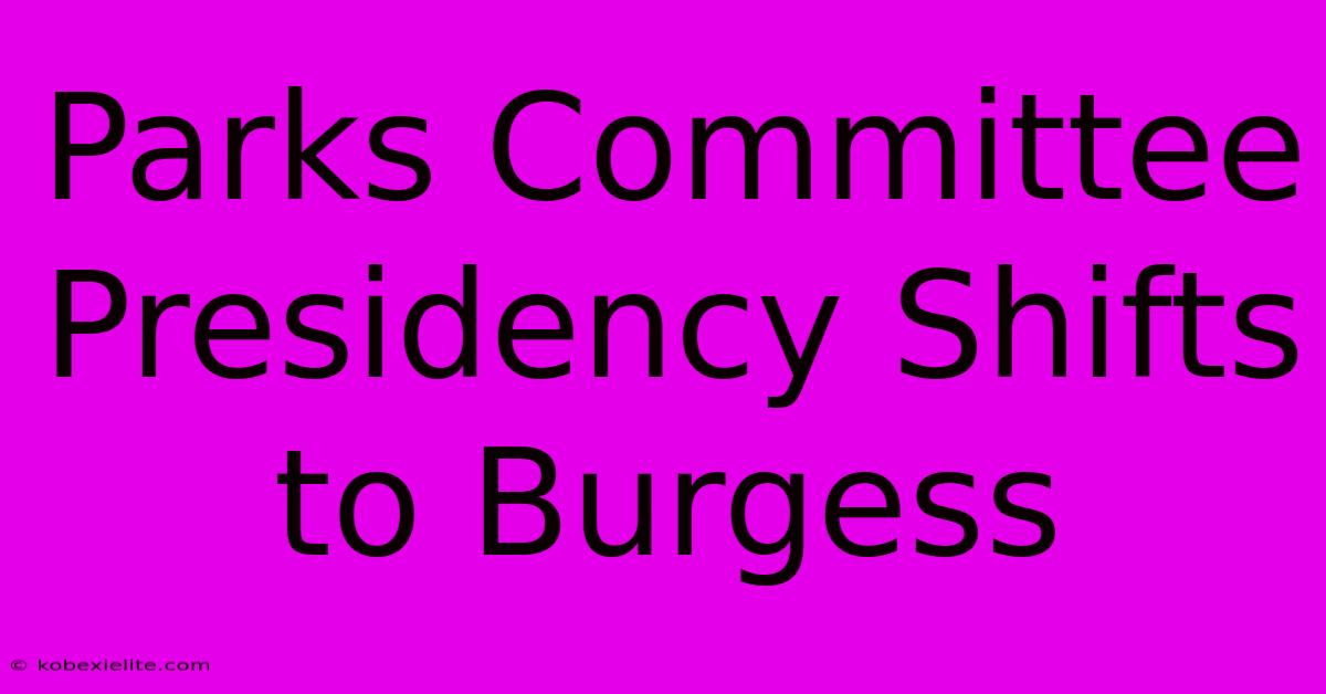 Parks Committee Presidency Shifts To Burgess