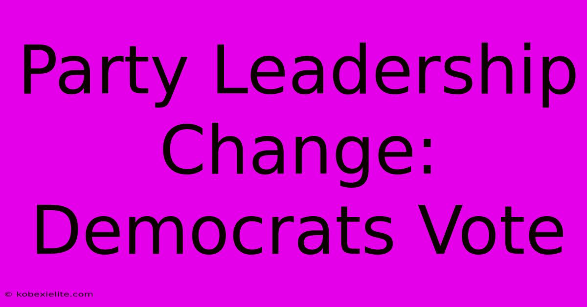 Party Leadership Change: Democrats Vote