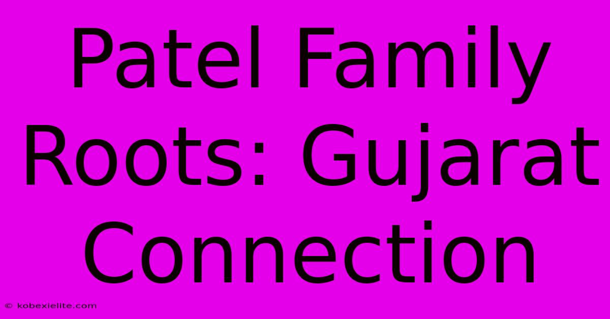 Patel Family Roots: Gujarat Connection