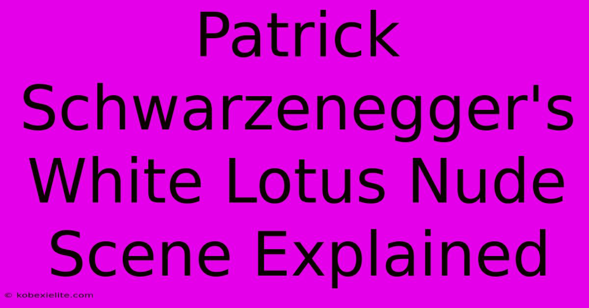 Patrick Schwarzenegger's White Lotus Nude Scene Explained