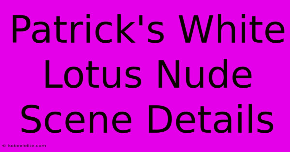 Patrick's White Lotus Nude Scene Details