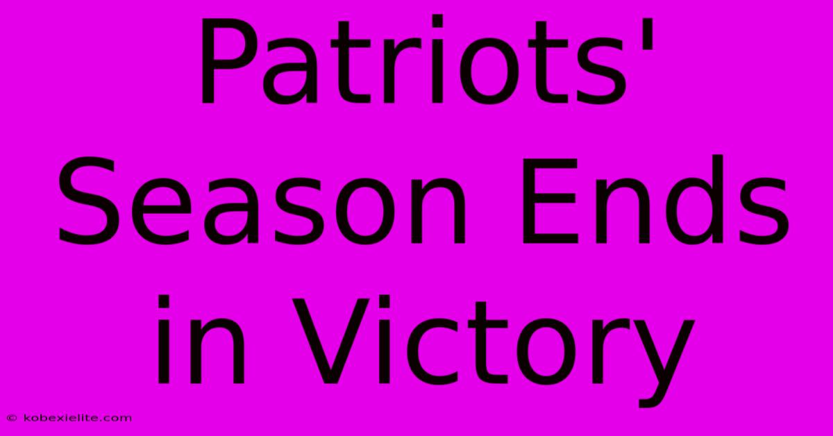 Patriots' Season Ends In Victory