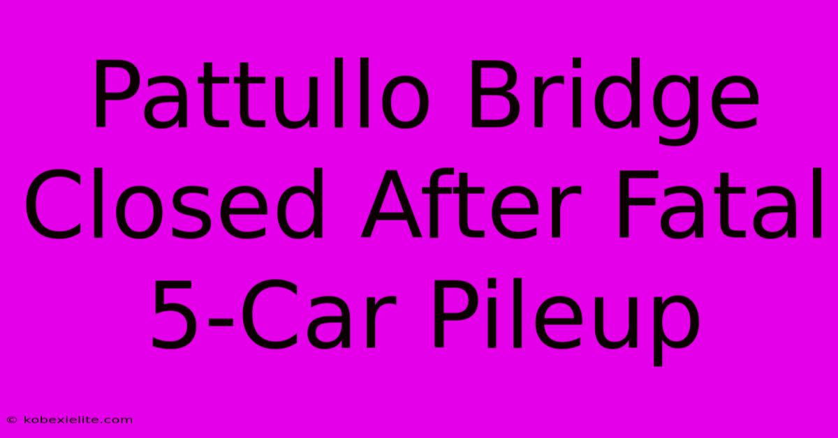 Pattullo Bridge Closed After Fatal 5-Car Pileup