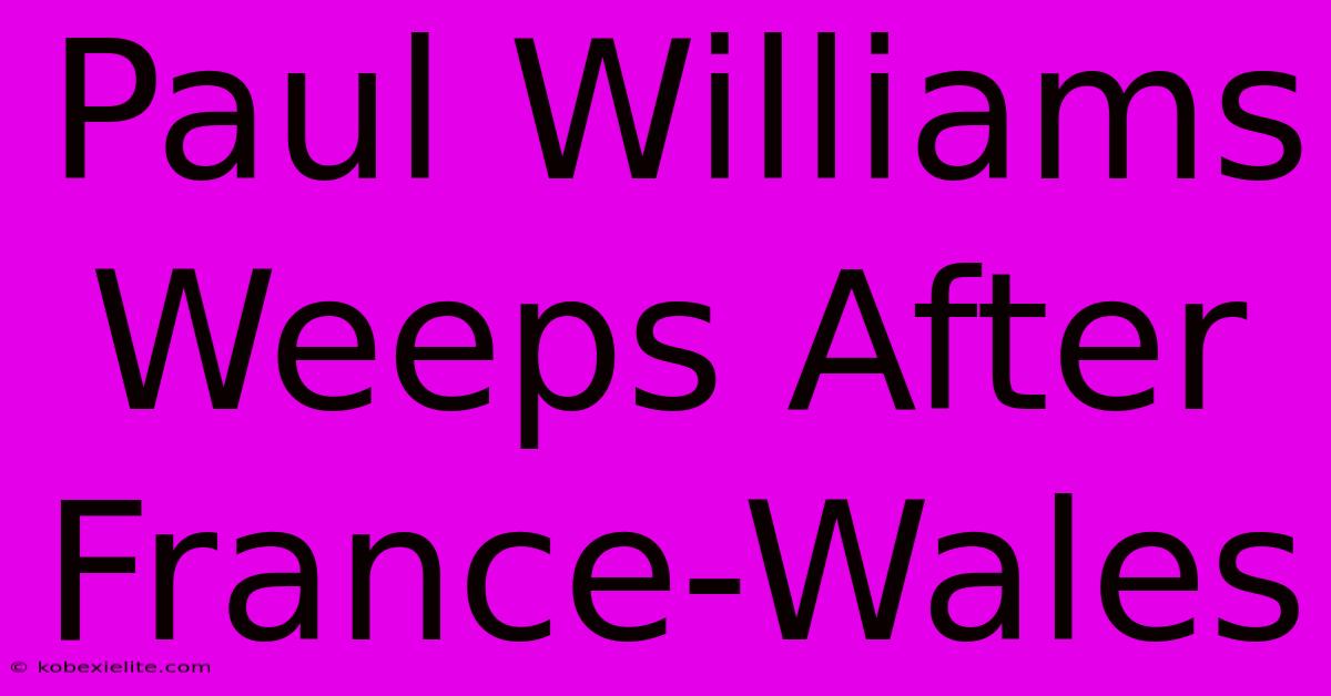 Paul Williams Weeps After France-Wales