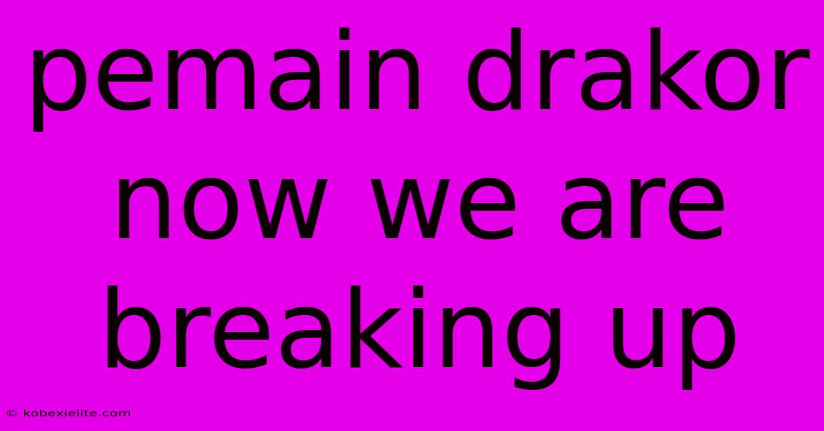 Pemain Drakor Now We Are Breaking Up