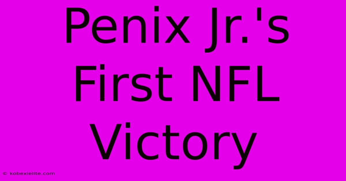 Penix Jr.'s First NFL Victory