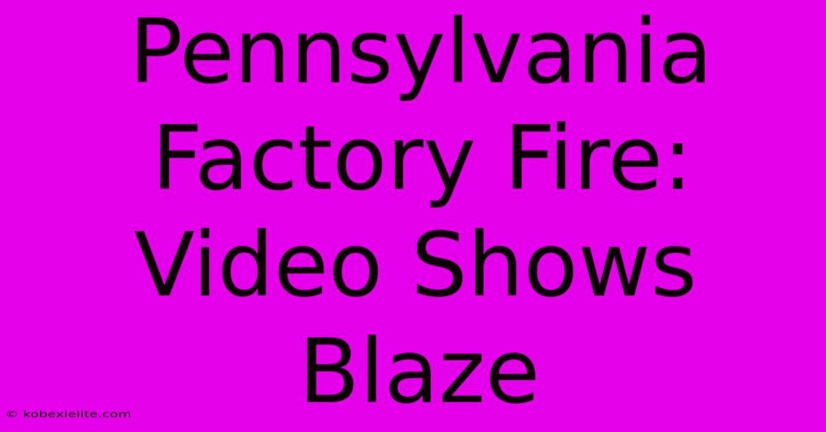 Pennsylvania Factory Fire: Video Shows Blaze