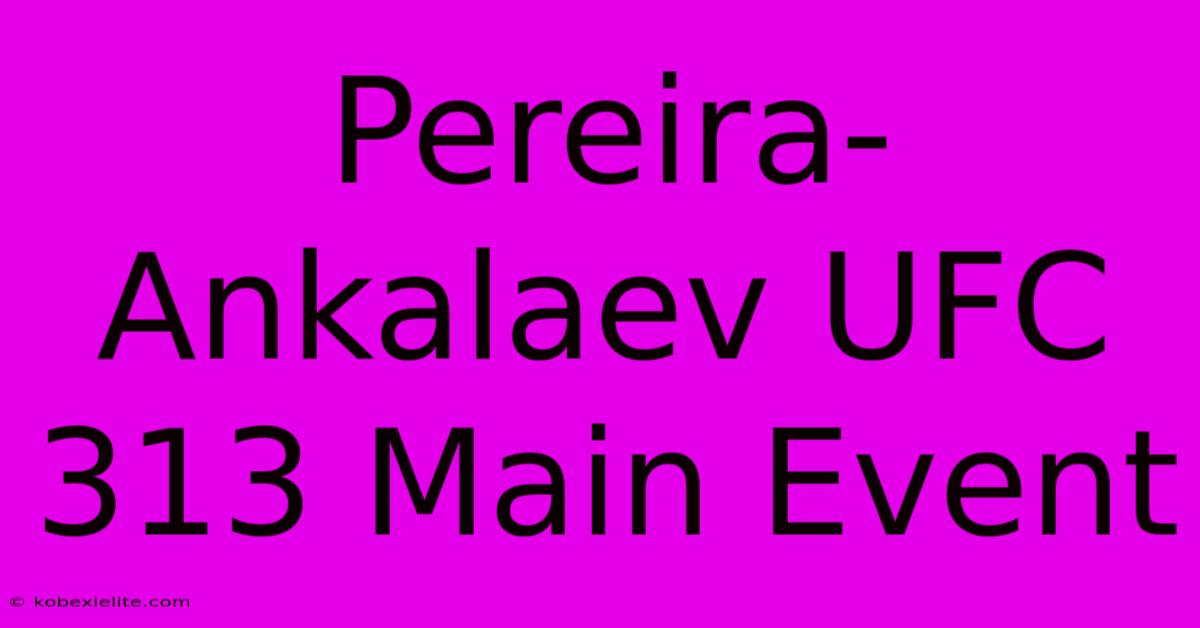 Pereira-Ankalaev UFC 313 Main Event