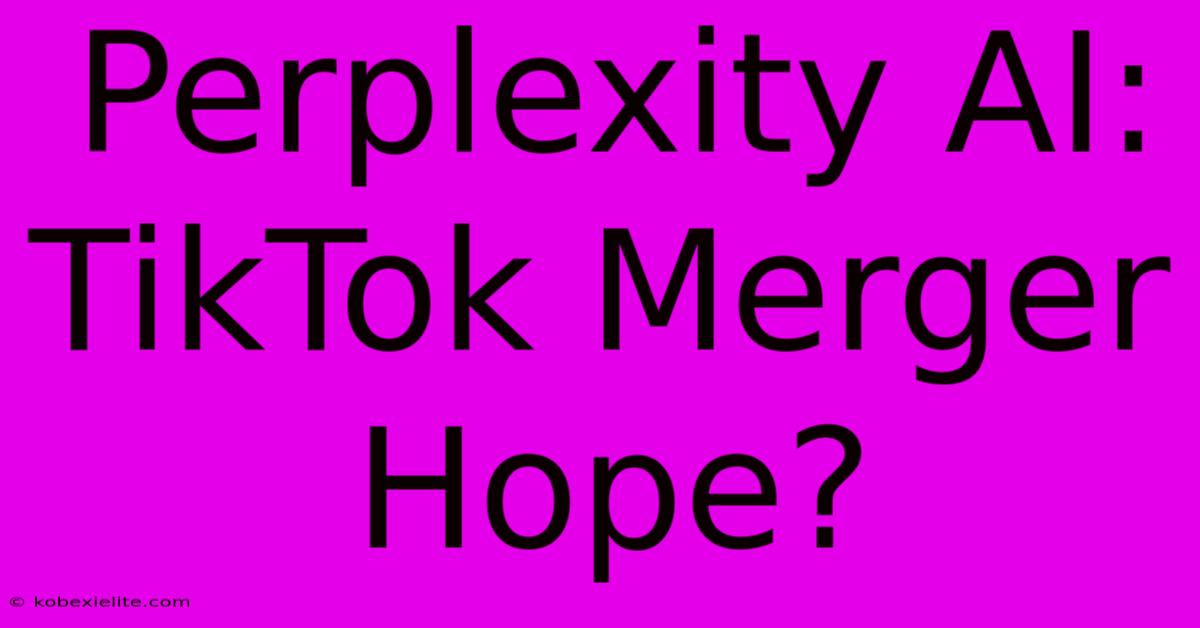 Perplexity AI: TikTok Merger Hope?