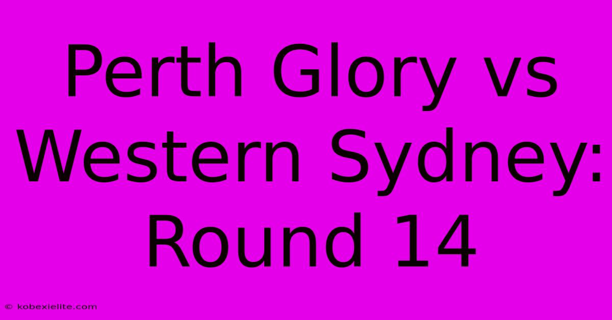 Perth Glory Vs Western Sydney: Round 14