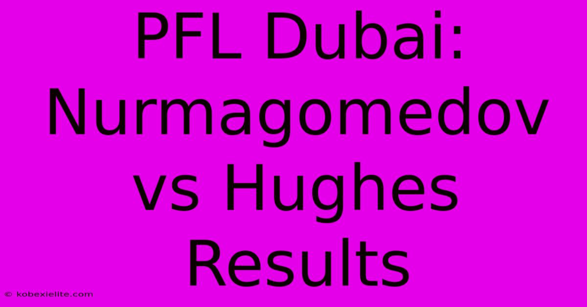 PFL Dubai: Nurmagomedov Vs Hughes Results