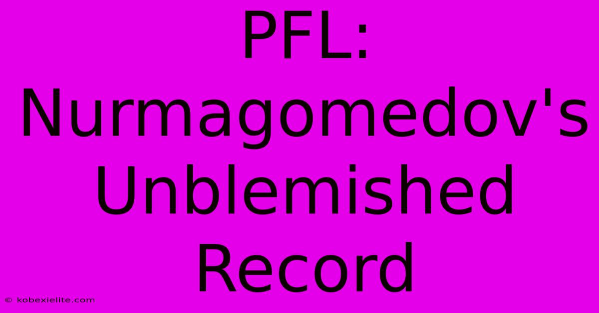 PFL: Nurmagomedov's Unblemished Record