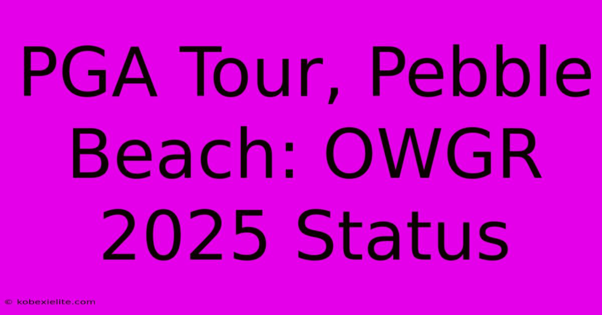 PGA Tour, Pebble Beach: OWGR 2025 Status