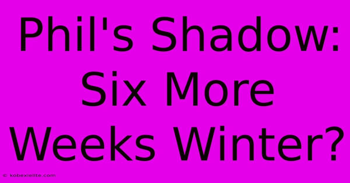 Phil's Shadow: Six More Weeks Winter?