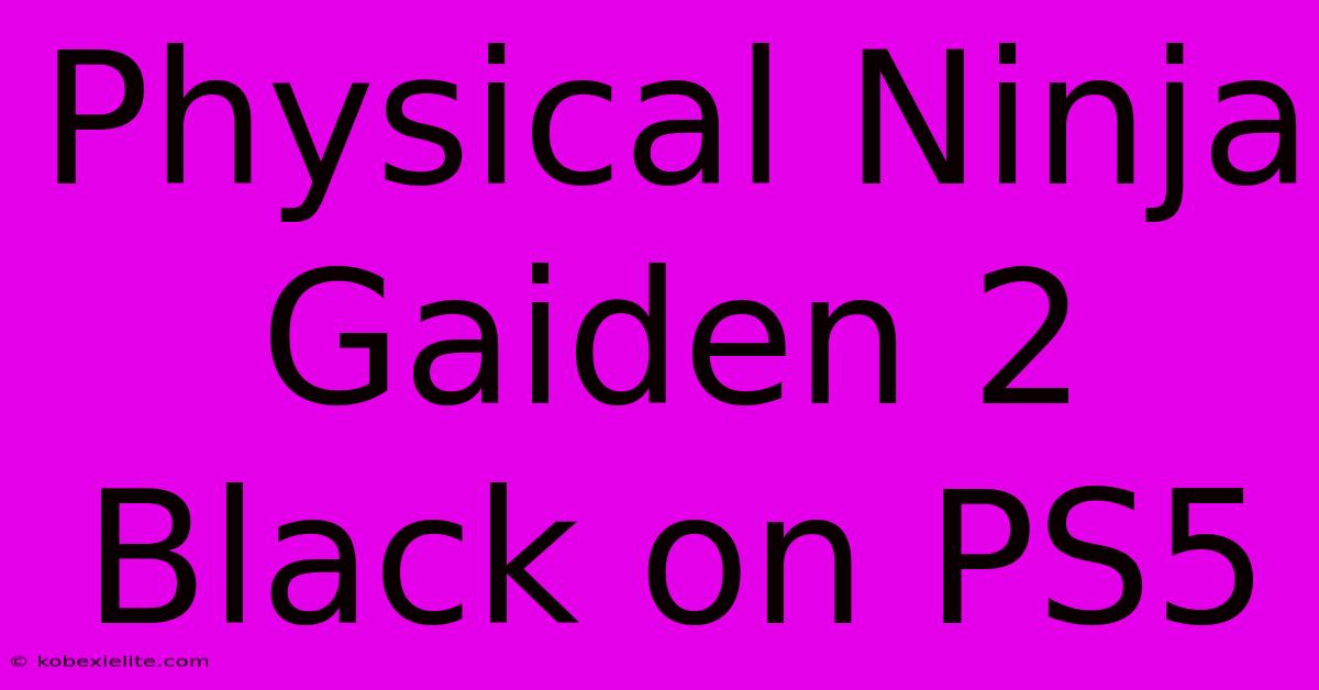 Physical Ninja Gaiden 2 Black On PS5 Physical Ninja Gaiden 2 Black On PS5