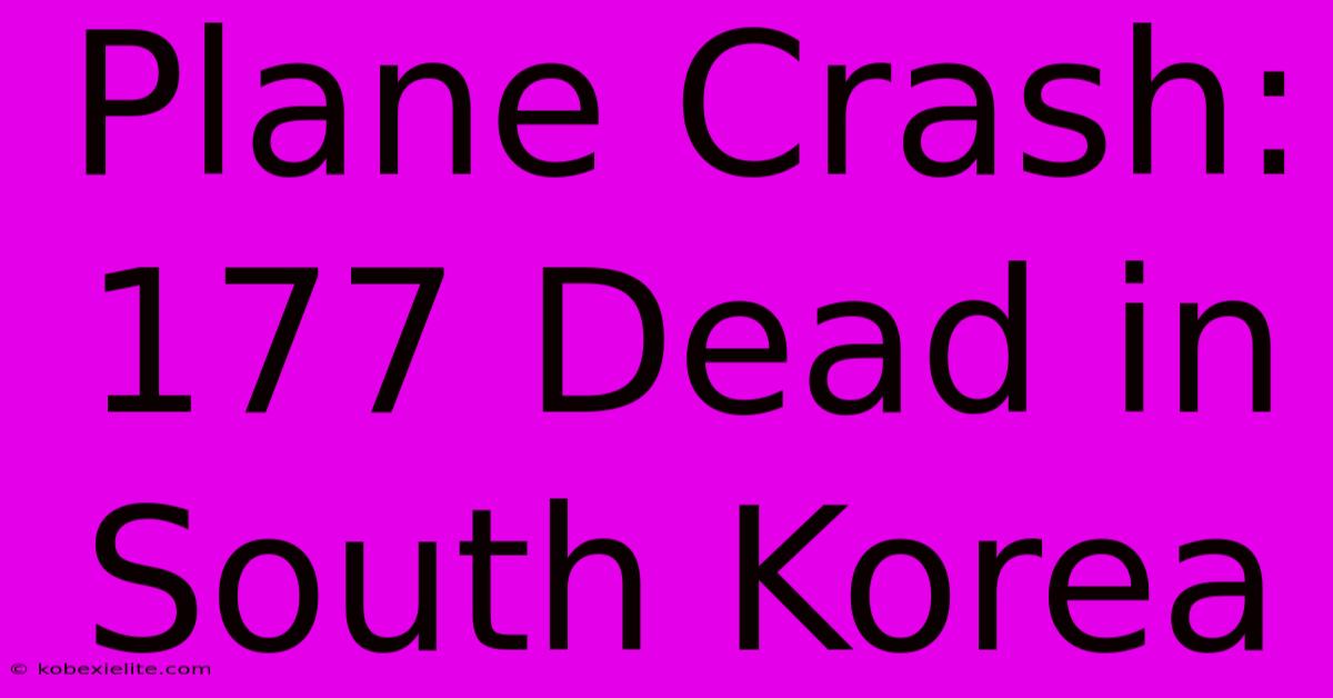 Plane Crash: 177 Dead In South Korea