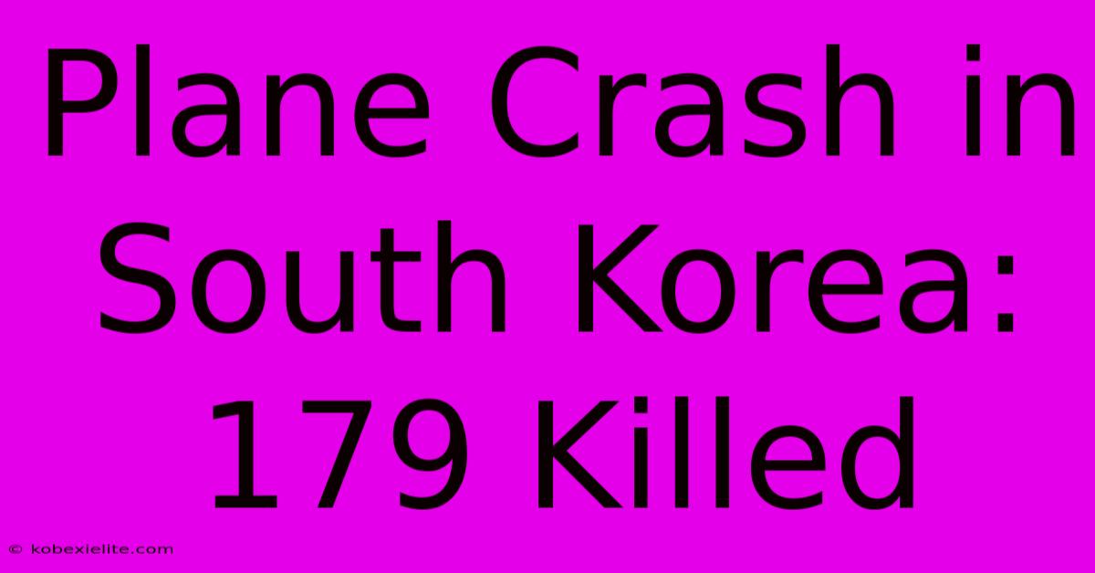 Plane Crash In South Korea: 179 Killed