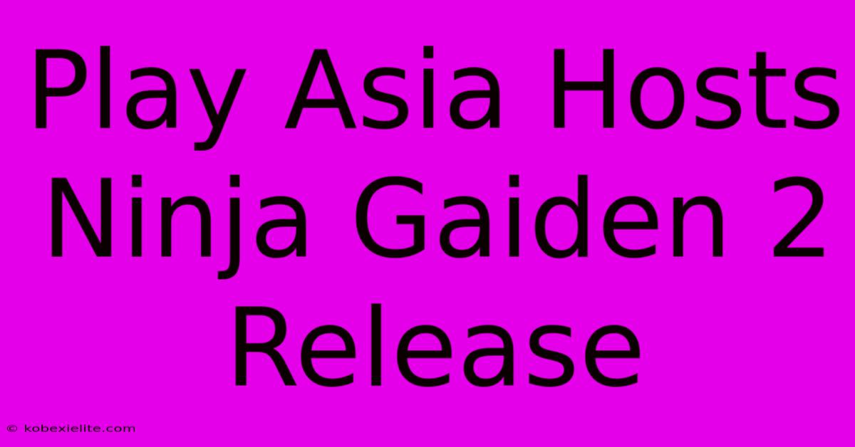 Play Asia Hosts Ninja Gaiden 2 Release