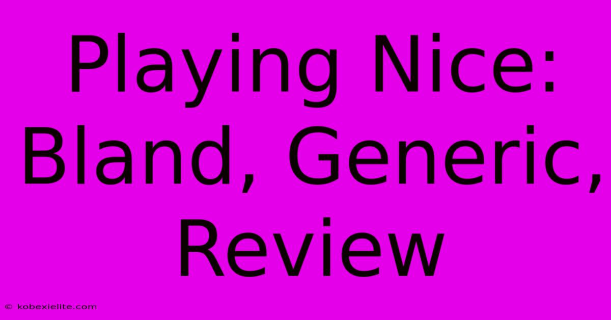 Playing Nice:  Bland, Generic, Review