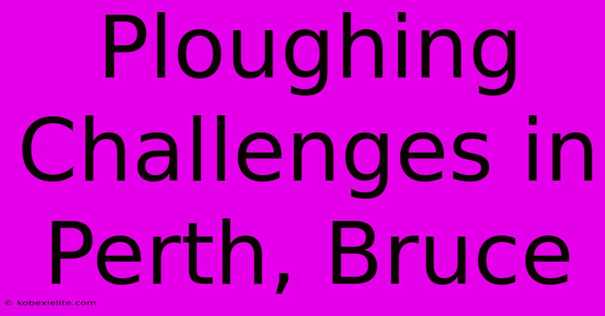 Ploughing Challenges In Perth, Bruce