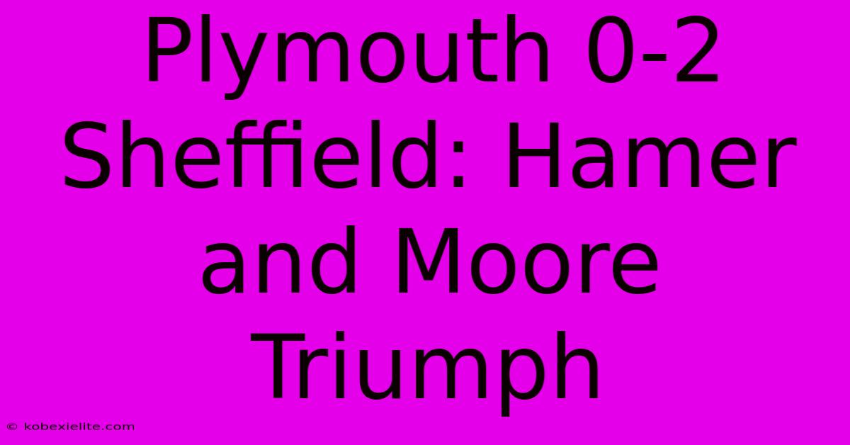 Plymouth 0-2 Sheffield: Hamer And Moore Triumph Plymouth 0-2 Sheffield: Hamer And Moore Triumph
