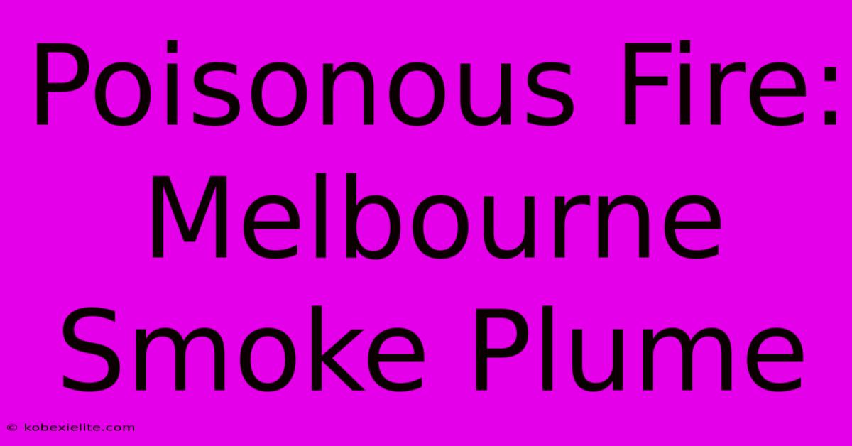 Poisonous Fire: Melbourne Smoke Plume