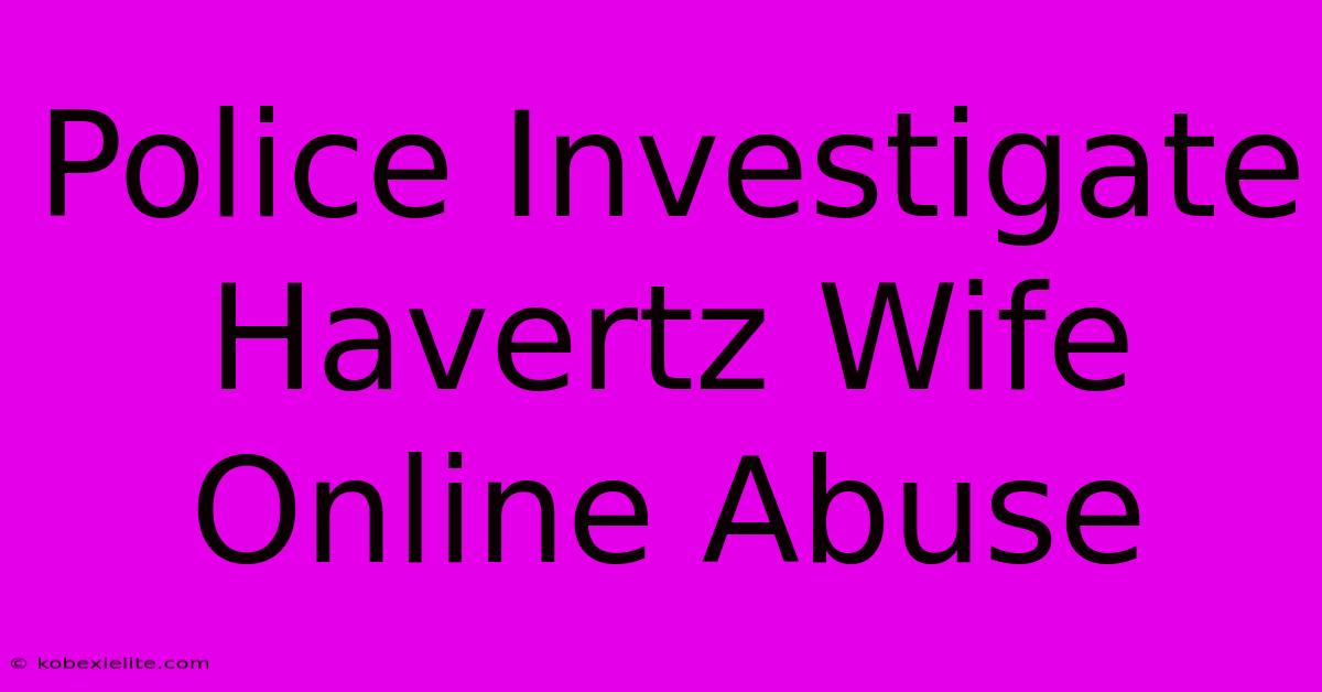 Police Investigate Havertz Wife Online Abuse