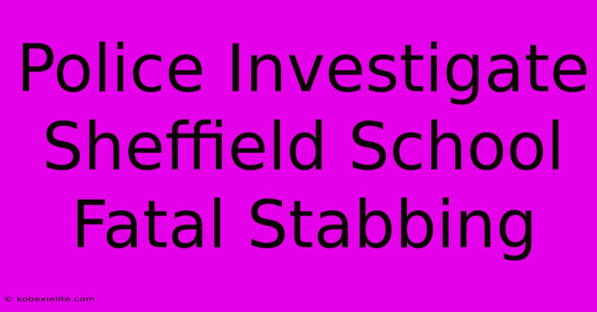 Police Investigate Sheffield School Fatal Stabbing