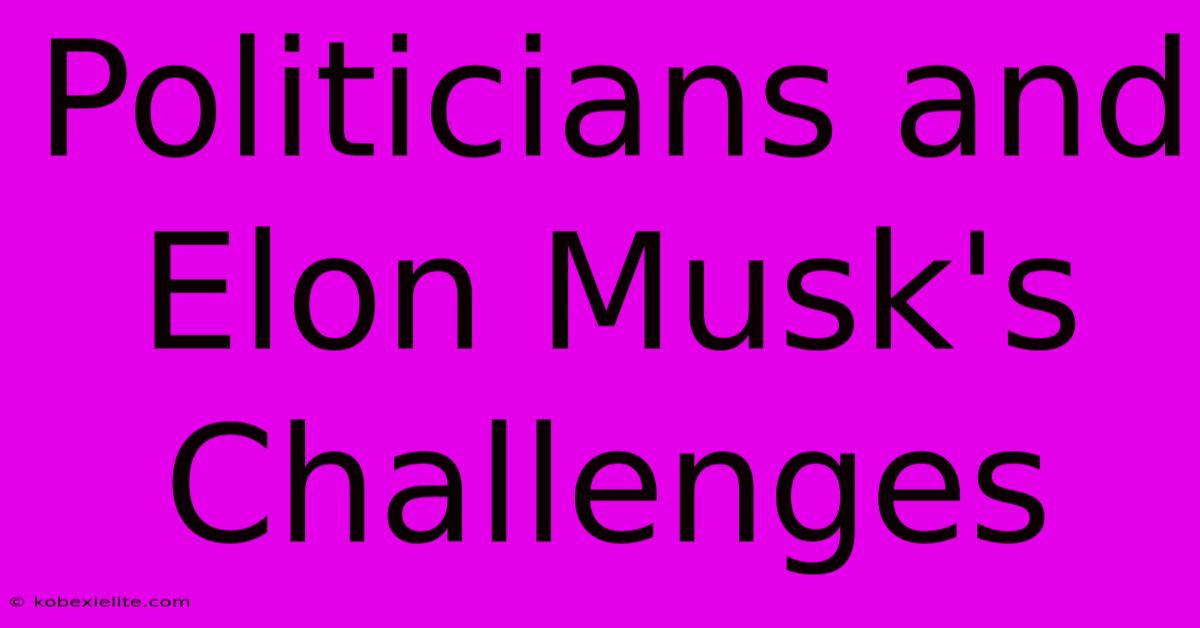 Politicians And Elon Musk's Challenges