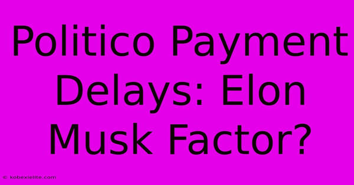 Politico Payment Delays: Elon Musk Factor?