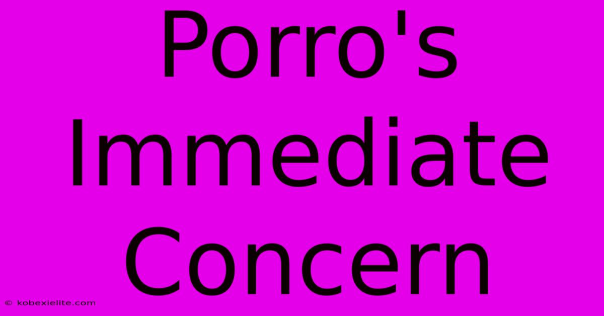 Porro's Immediate Concern