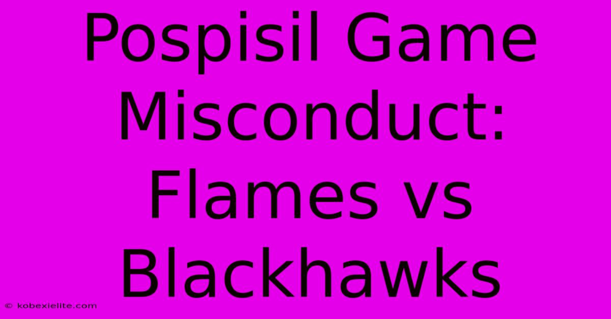 Pospisil Game Misconduct: Flames Vs Blackhawks