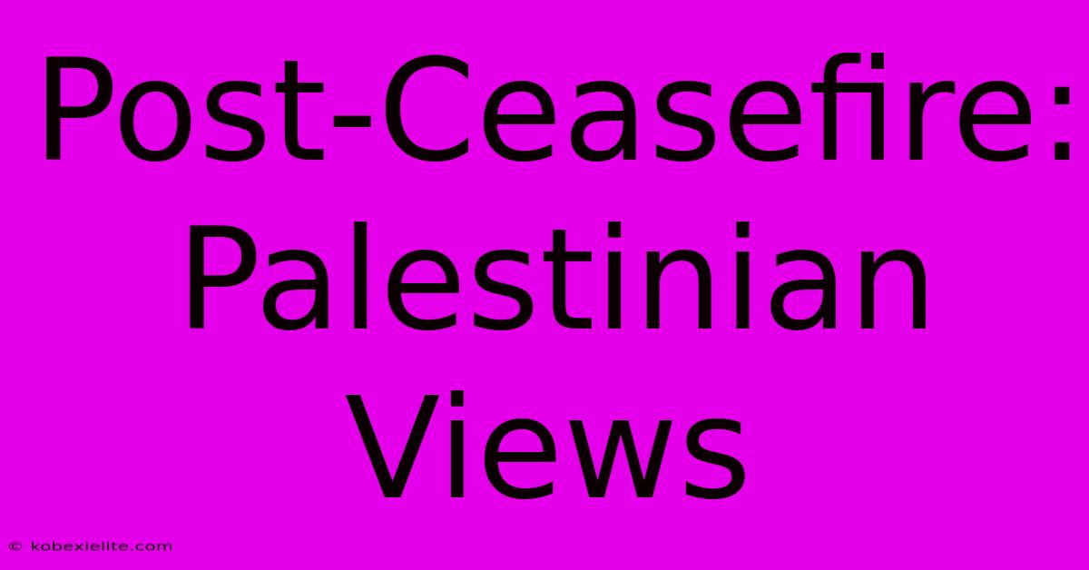 Post-Ceasefire: Palestinian Views