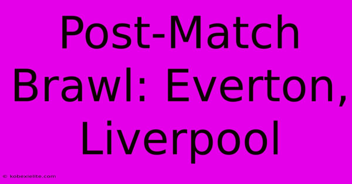 Post-Match Brawl: Everton, Liverpool