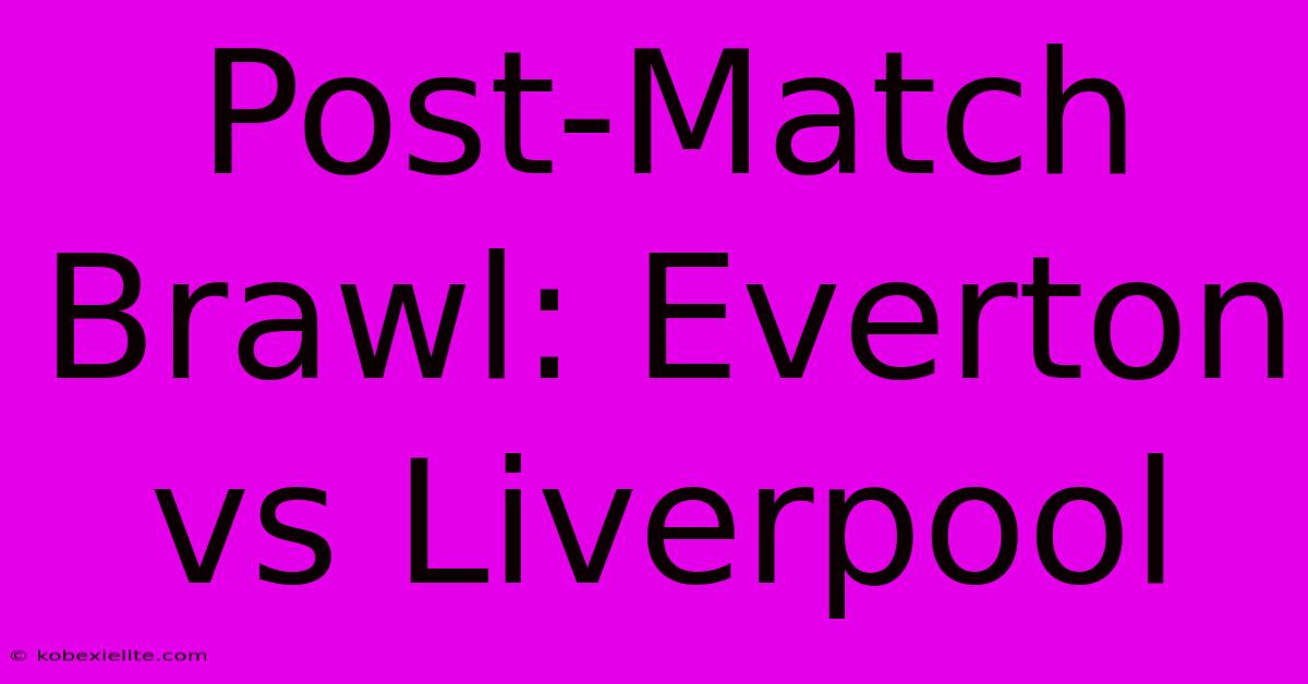 Post-Match Brawl: Everton Vs Liverpool