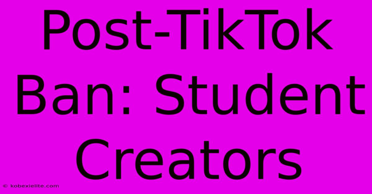 Post-TikTok Ban: Student Creators