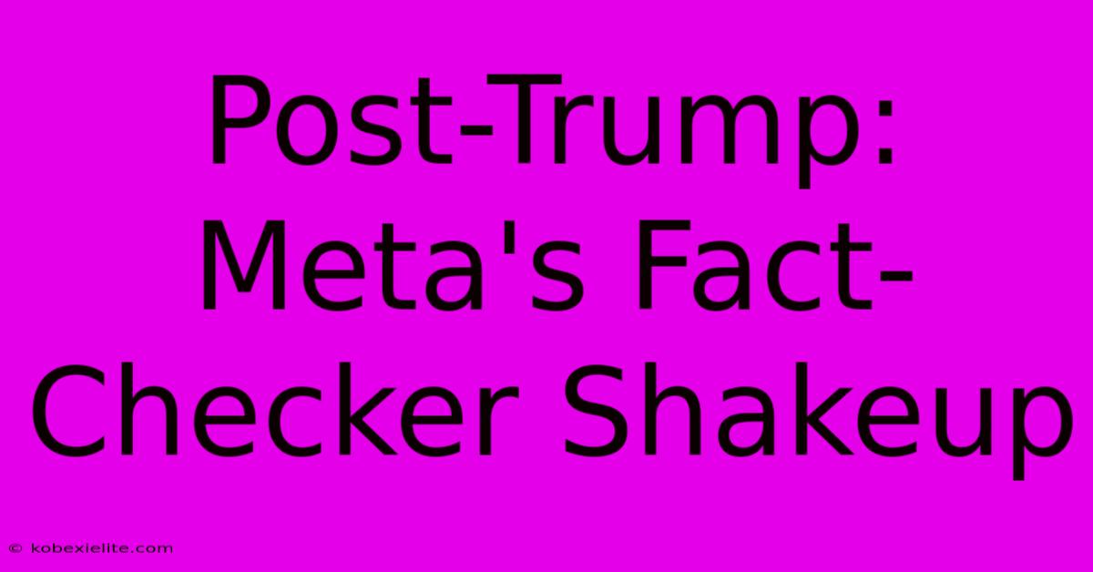 Post-Trump: Meta's Fact-Checker Shakeup