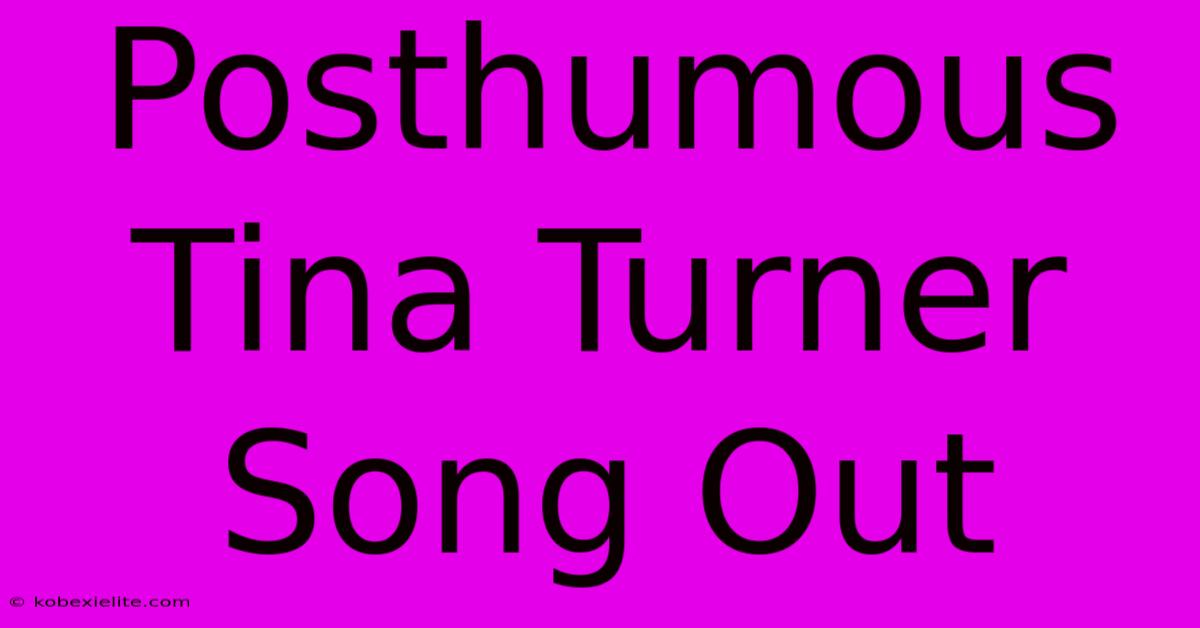 Posthumous Tina Turner Song Out