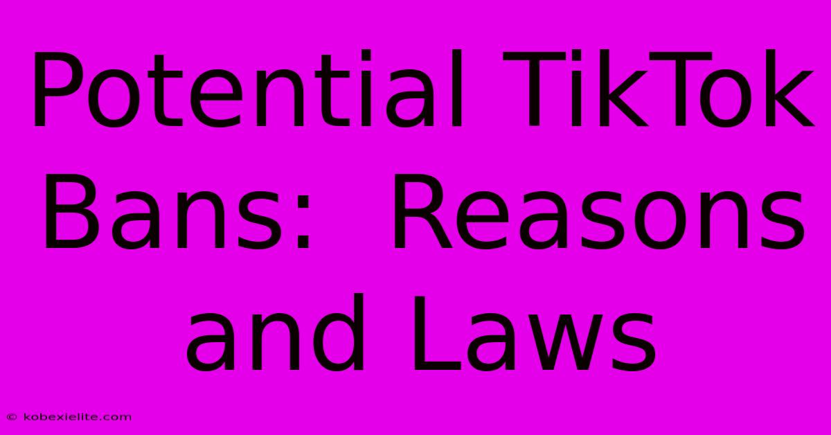 Potential TikTok Bans:  Reasons And Laws