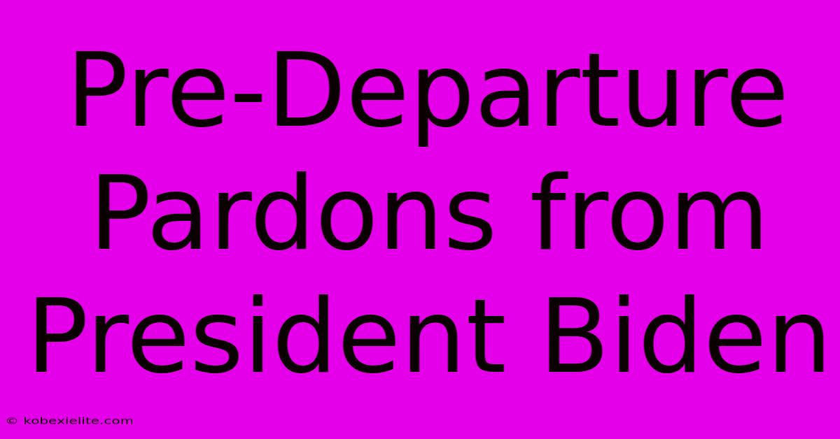 Pre-Departure Pardons From President Biden