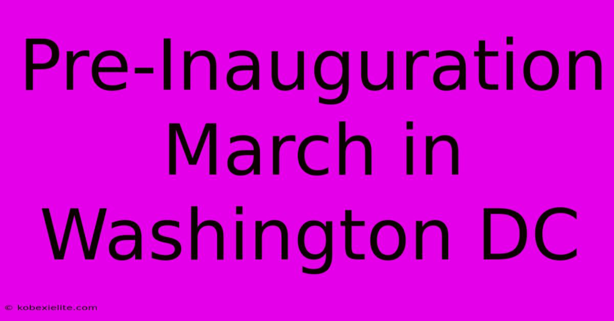 Pre-Inauguration March In Washington DC