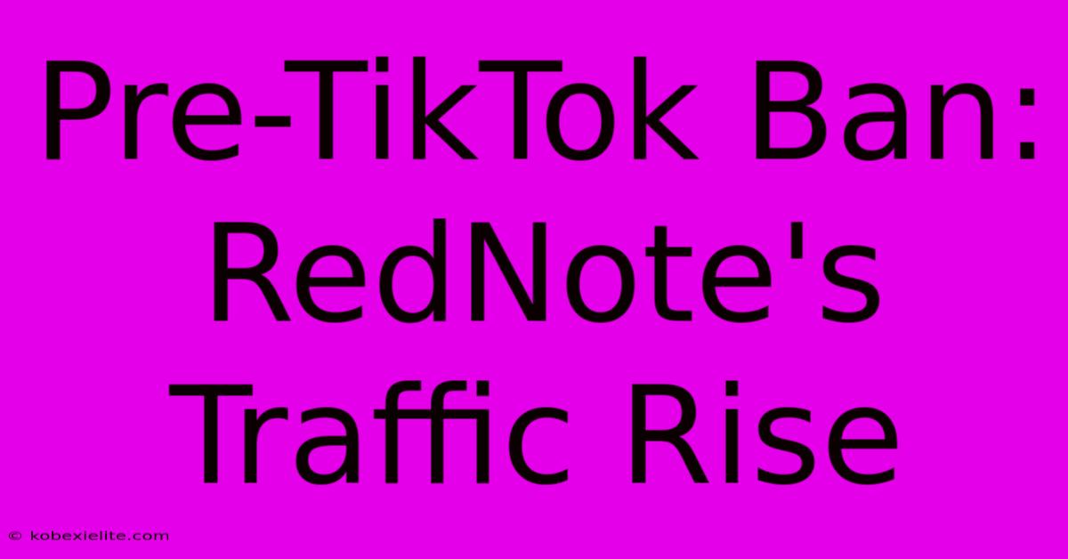 Pre-TikTok Ban: RedNote's Traffic Rise