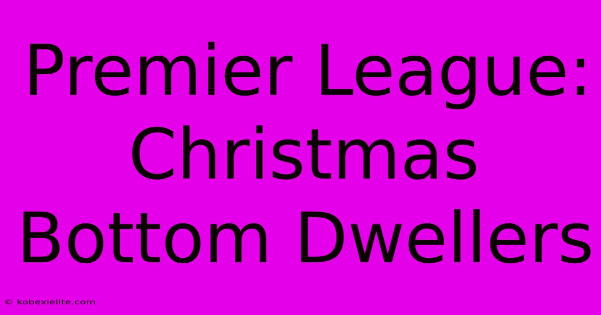 Premier League: Christmas Bottom Dwellers