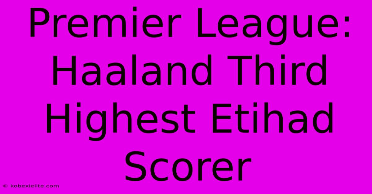 Premier League: Haaland Third Highest Etihad Scorer