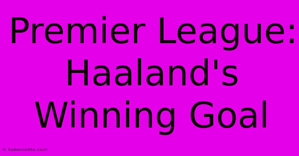 Premier League: Haaland's Winning Goal